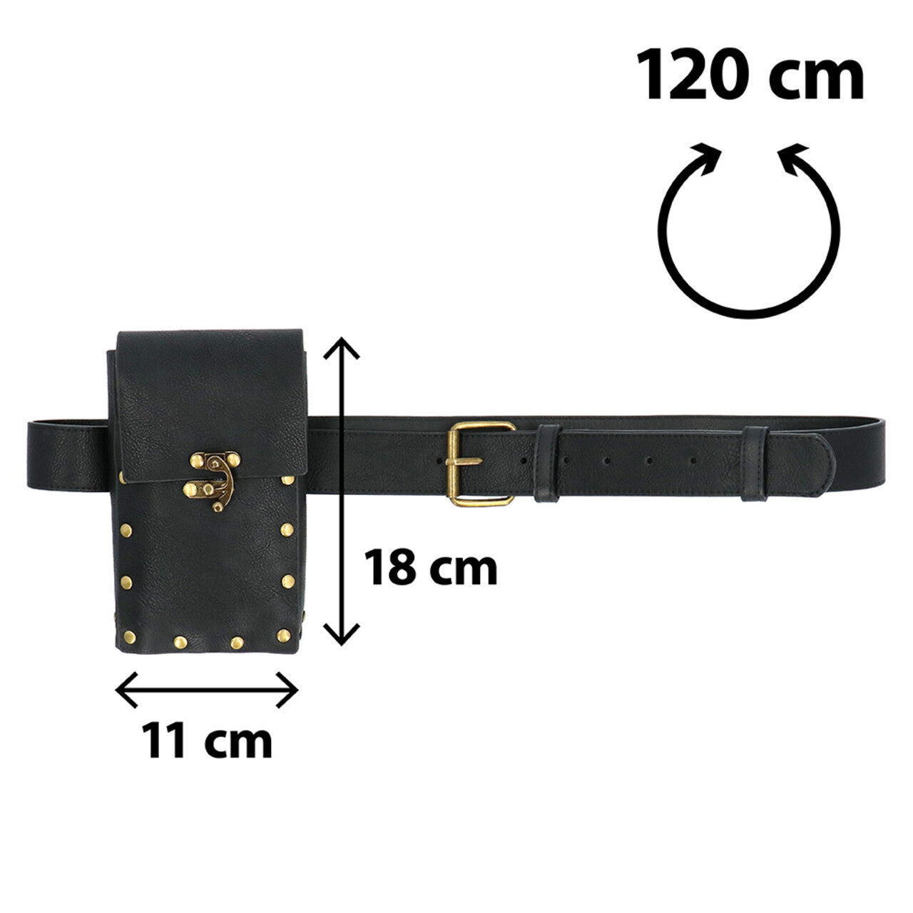 Op deze afbeelding zie je een Accessoires, van het merk Boland. Zwarte Lederlook Heuptas Met Riem Blayze