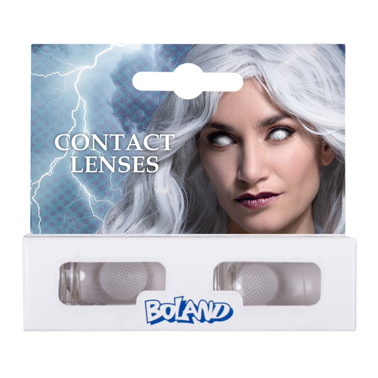 Op deze afbeelding zie je een Accessoires, van het merk Boland. Lenzen Wit Met Zwarte Pixels Mystiek