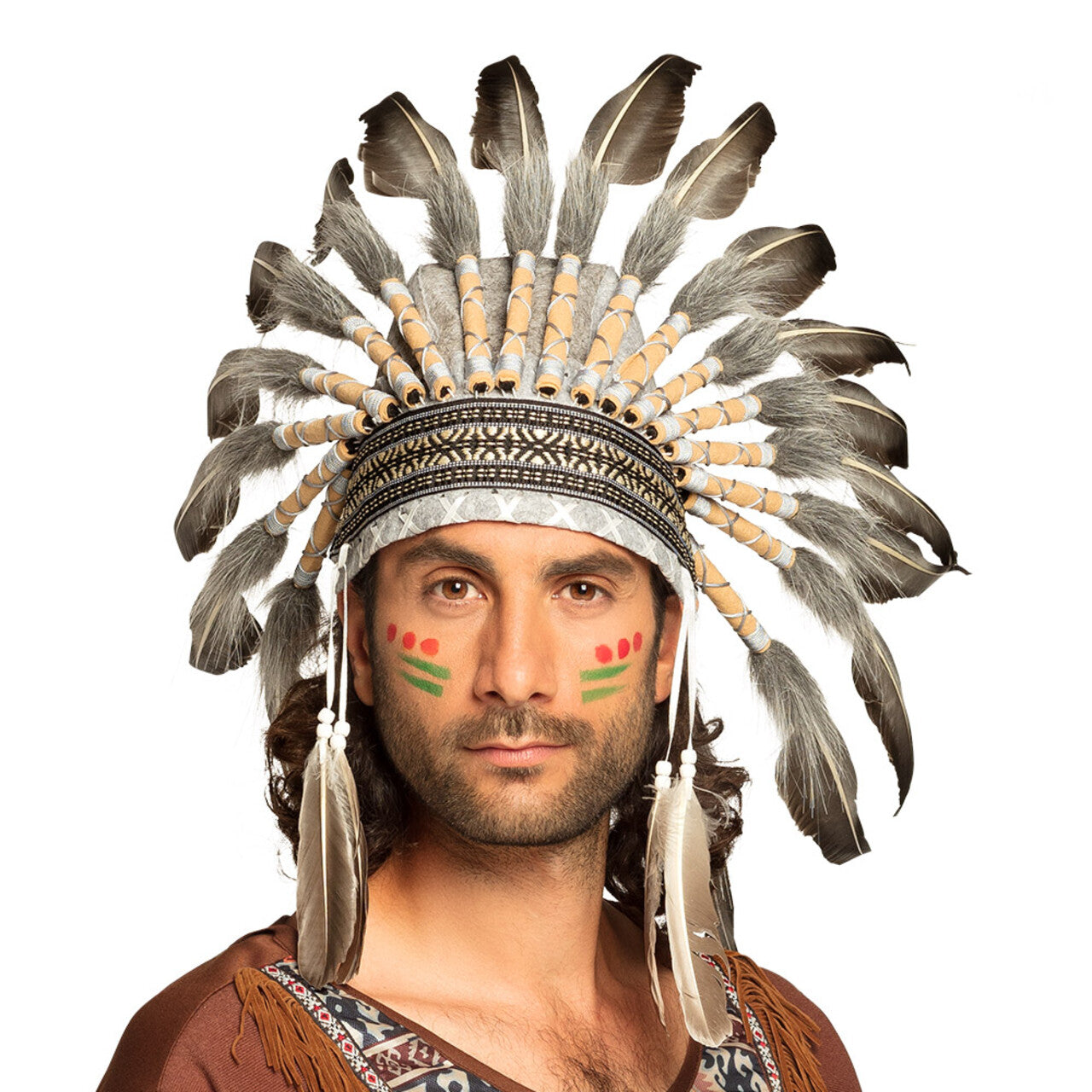 Op deze afbeelding zie je een Accessoires, van het merk Boland. Indianen Hoofdtooi Wijze Adelaar