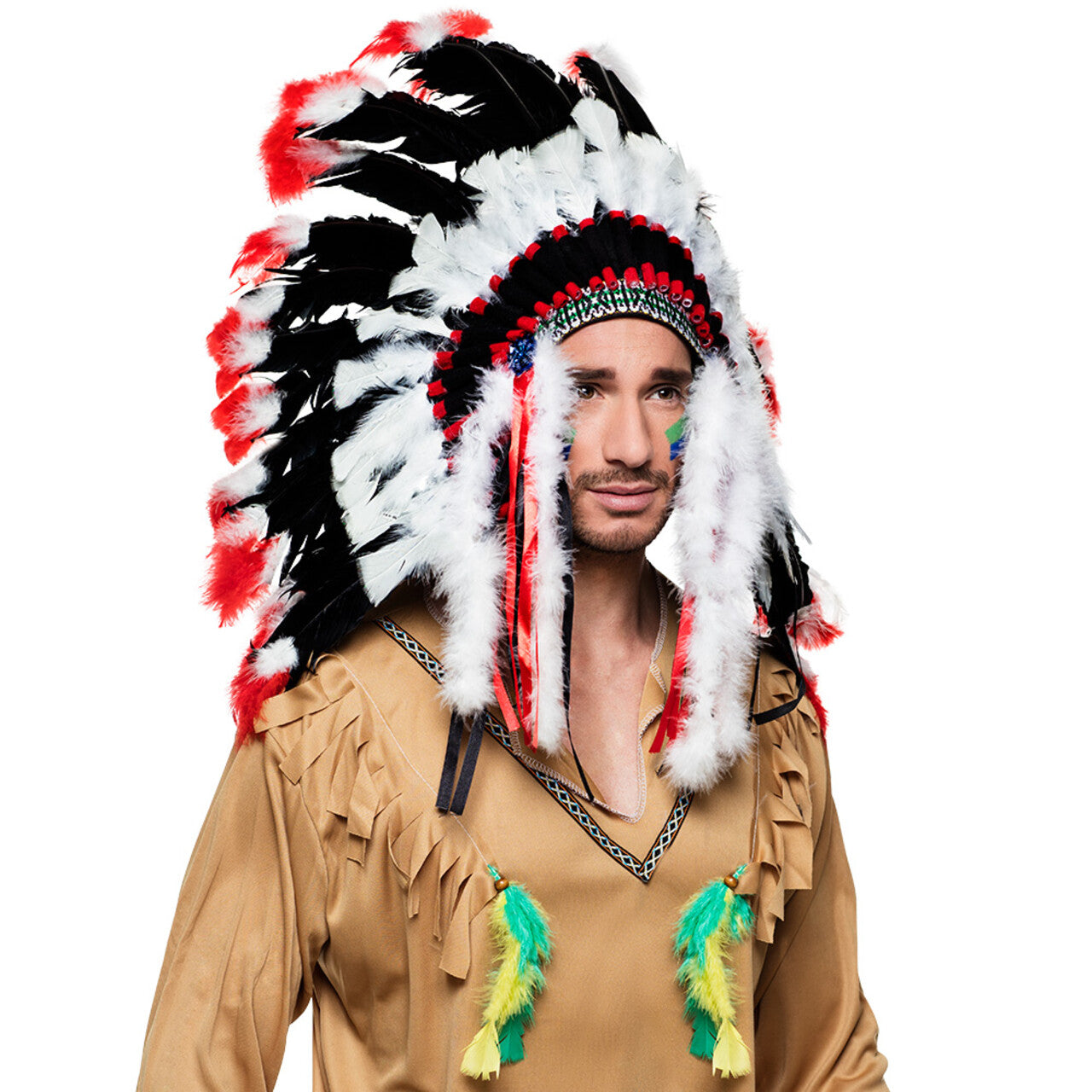 Op deze afbeelding zie je een Accessoires, van het merk Boland. Indianen Hoofdtooi Opperhoofd Eeuwige Gier