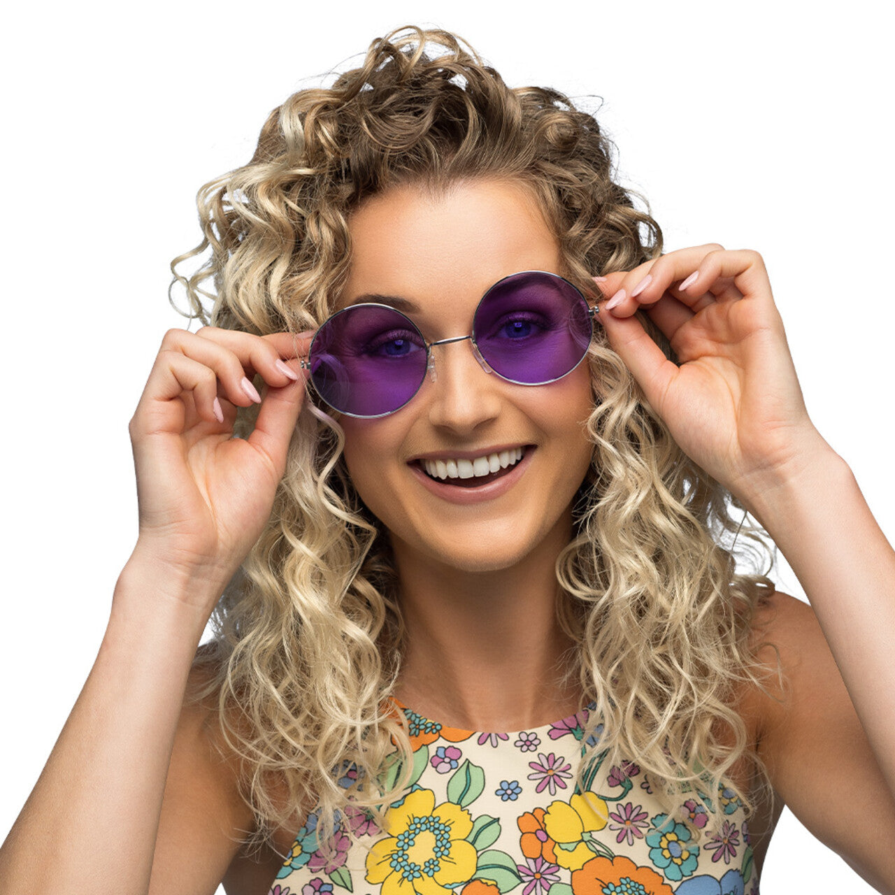 Op deze afbeelding zie je een Accessoires, van het merk Boland. Partybril Hippie XL Paars