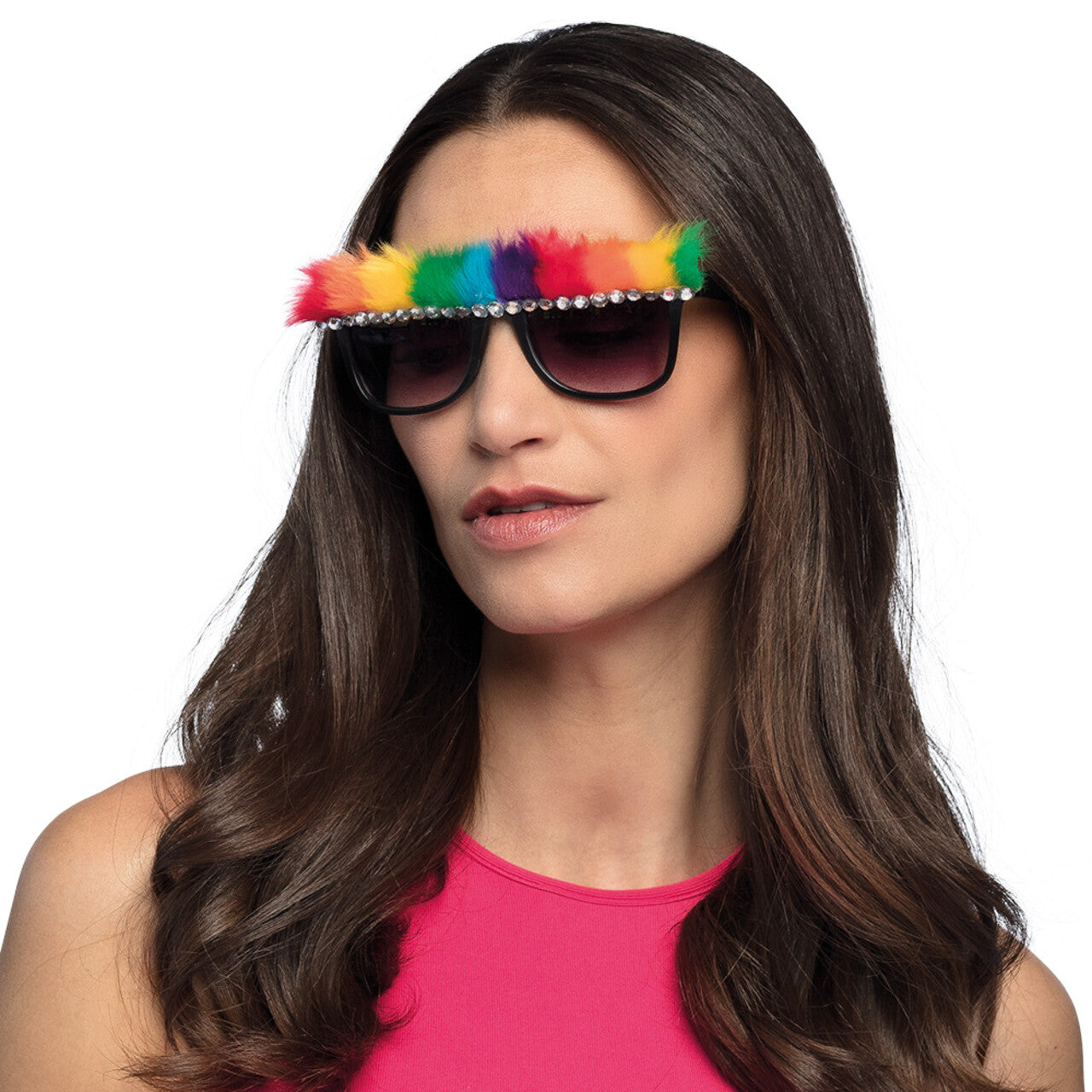 Op deze afbeelding zie je een Accessoires, van het merk Boland. Partybril Pride Unibrow Regenboog