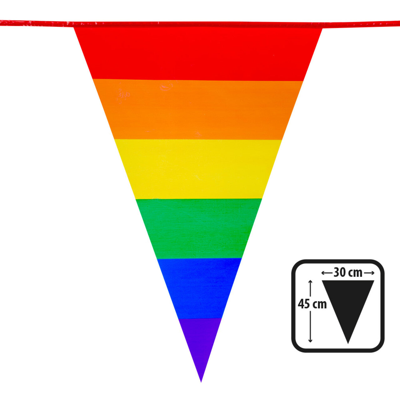 Op deze afbeelding zie je een Decoratie, van het merk Boland. Vlaggenlijn Happy Regenboog 8m
