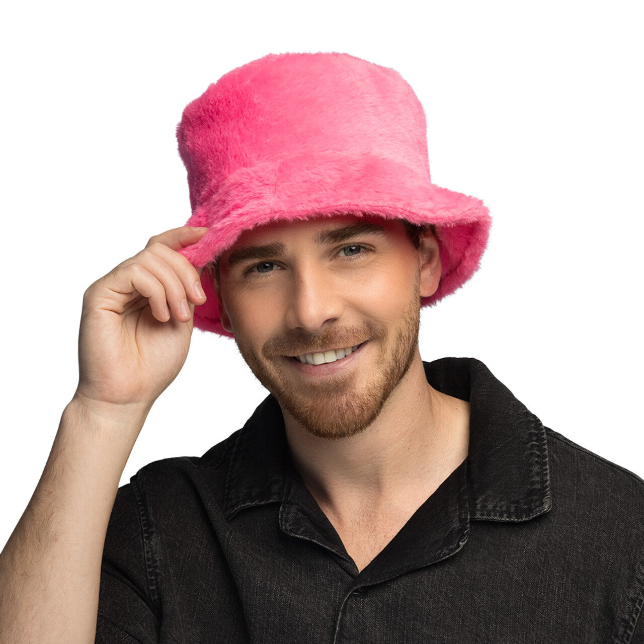 Op deze afbeelding zie je een Accessoires, van het merk Boland. Pluchen Bucket Hat Rave Roze