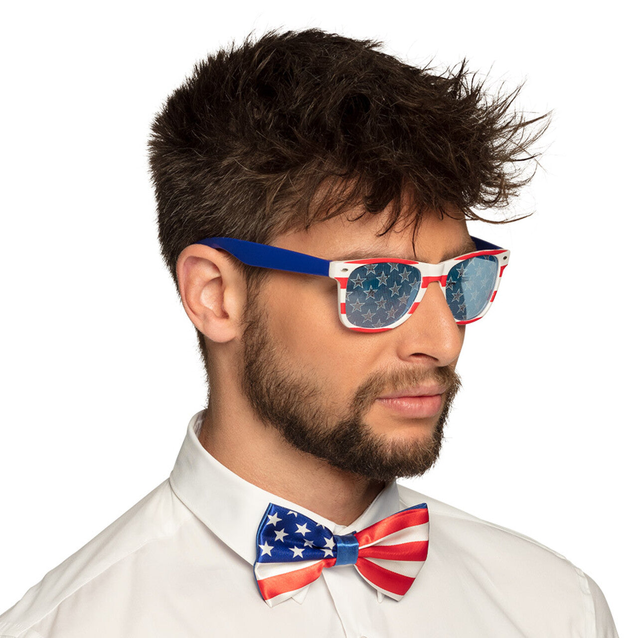 Op deze afbeelding zie je een Accessoires, van het merk Boland. Stars & Stripes Partybril Amerika