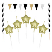Op deze afbeelding zie je een Decoratie, van het merk Boland. Taartdecoratie Party Time Goud Wit Zwart