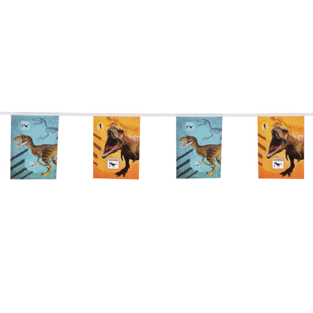 Op deze afbeelding zie je een Decoratie, van het merk Boland. Papieren Vlaggenlijn Dinosaurus Party