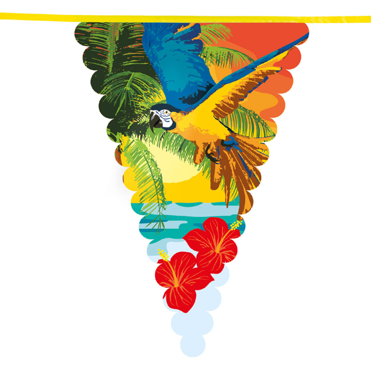 Op deze afbeelding zie je een Decoratie, van het merk Boland. Vlaggenlijn Met Grote Vlaggen Tropical Beach Party