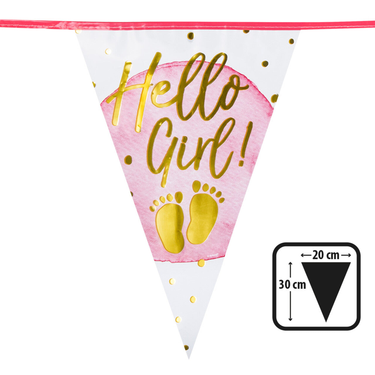 Op deze afbeelding zie je een Decoratie, van het merk Boland. Vlaggenlijn Hello Girl!