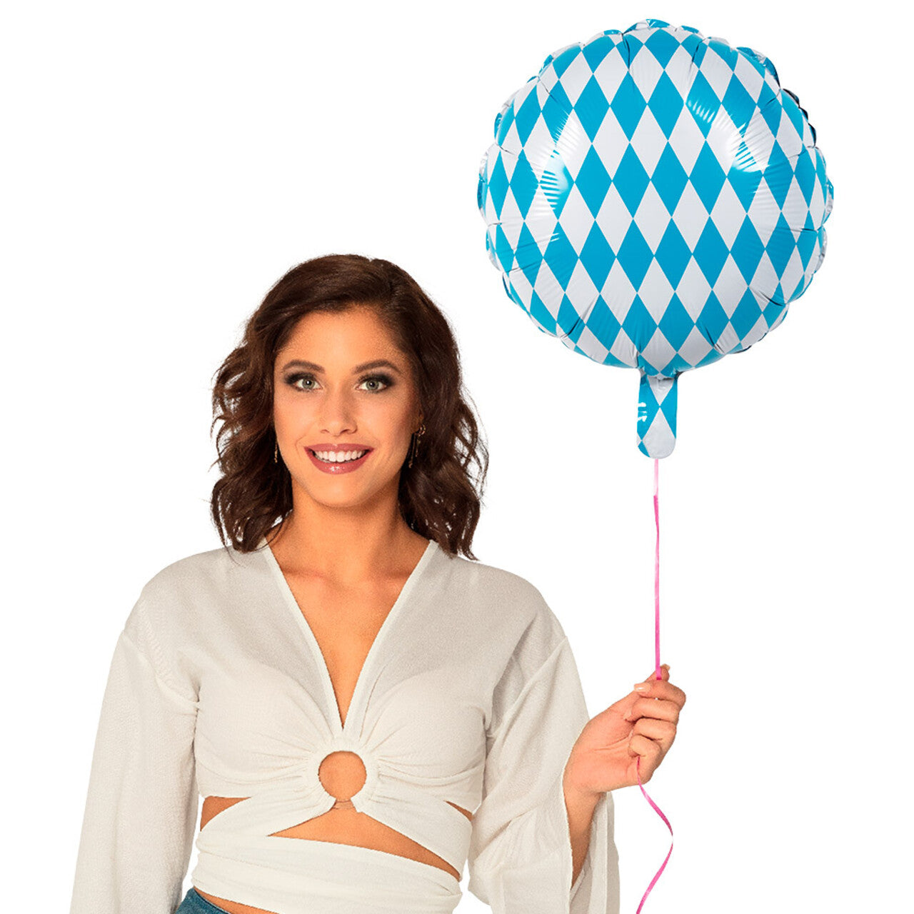 Op deze afbeelding zie je een Decoratie, van het merk Boland. Folieballon Oktoberfest Beieren Blauw / Wit
