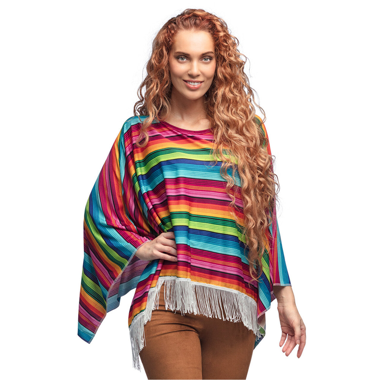 Op deze afbeelding zie je een Kostuums, van het merk Boland. Poncho Sofia Rainbow Vrouw