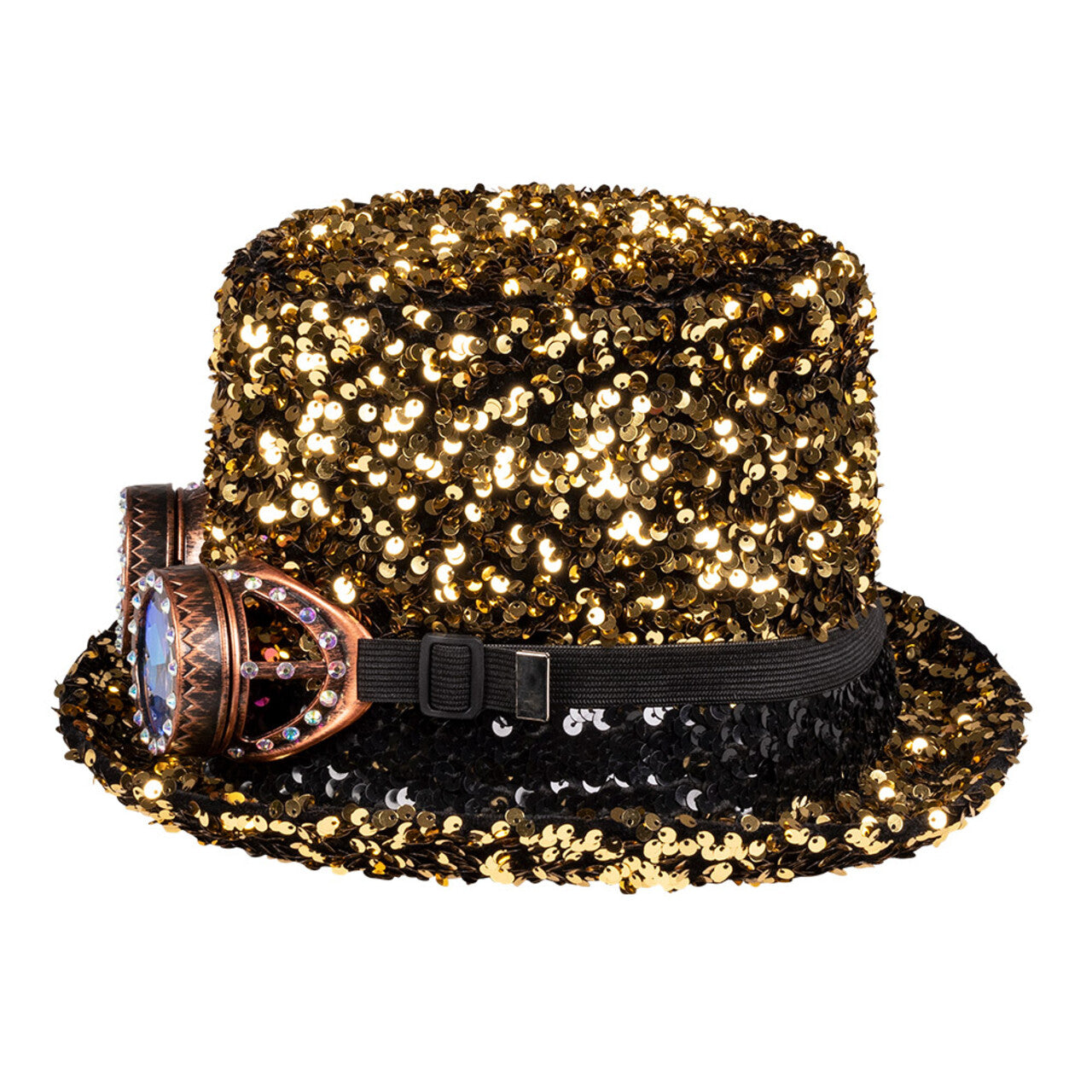 Op deze afbeelding zie je een Accessoires, van het merk Boland. Gouden Pailletten Dream Partyhoed Met Bril