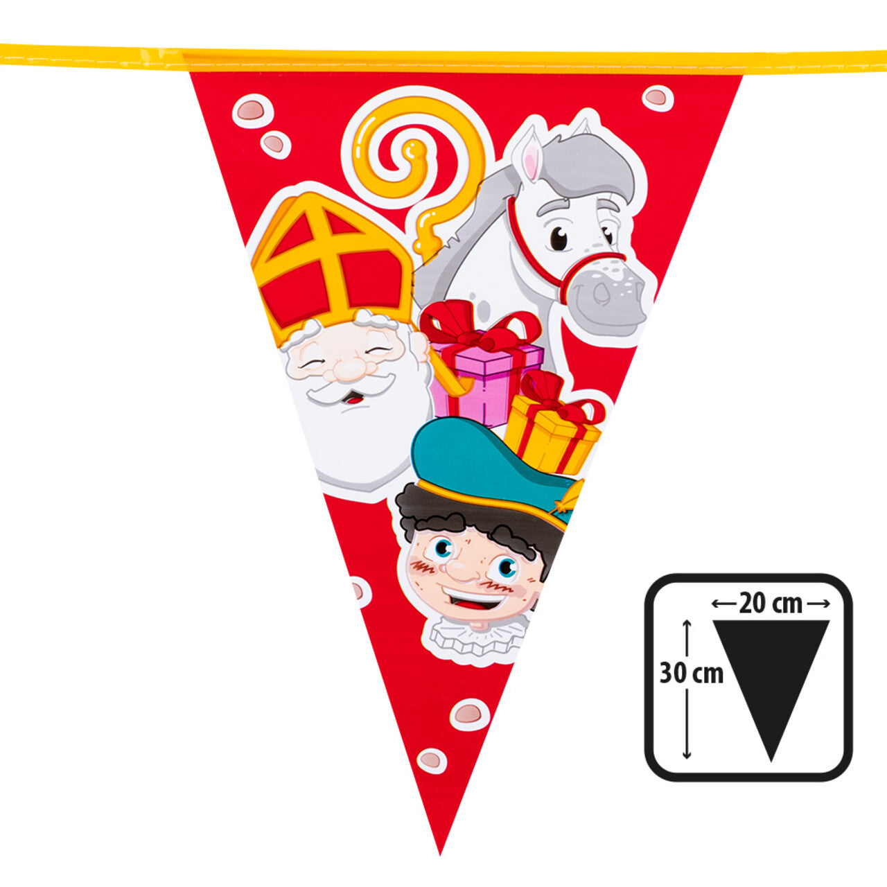 Op deze afbeelding zie je een Decoratie, van het merk Boland. Pe Vlaggenlijn Sinterklaas (30 X 20 Cm, 6 M)