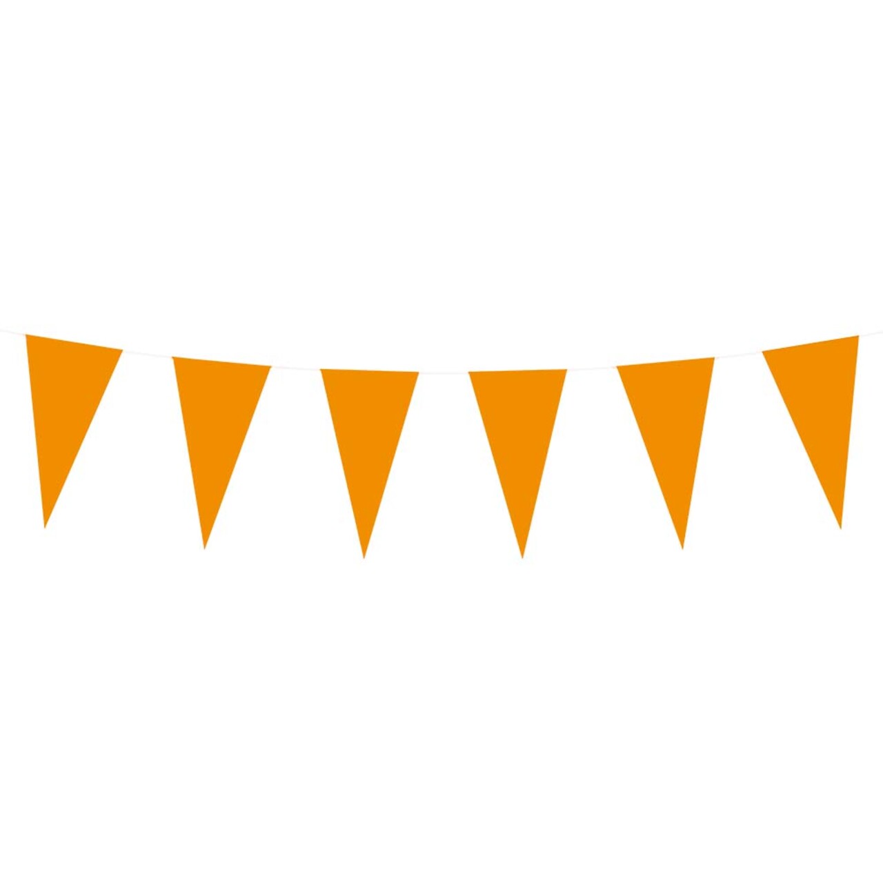 Op deze afbeelding zie je een Decoratie, van het merk Boland. Lange Vlaggenlijn Oranje Feest 10 Meter