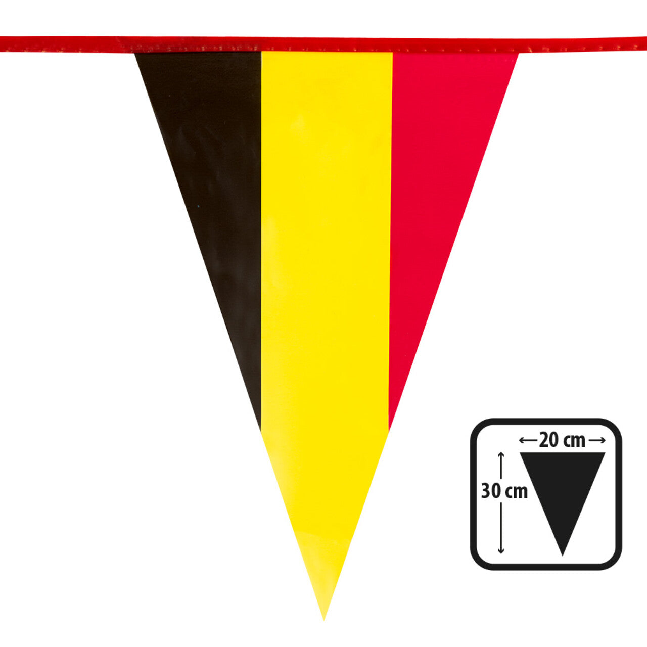 Op deze afbeelding zie je een Decoratie, van het merk Boland. Pe Vlaggenlijn België Zwart Geel Rood