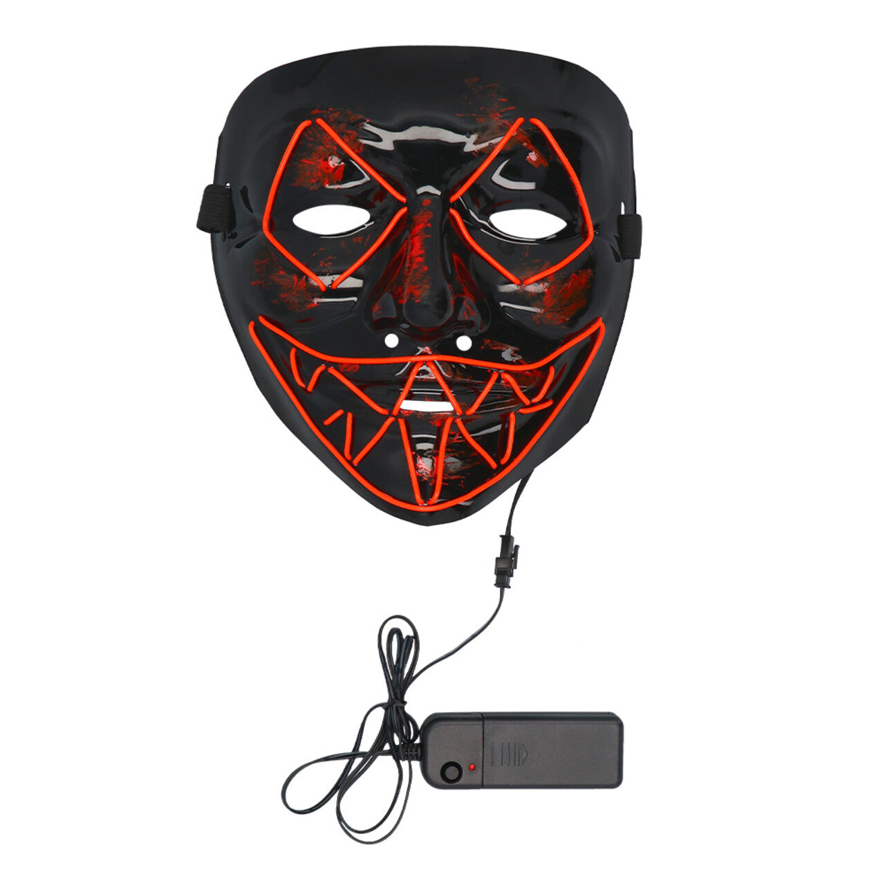 Op deze afbeelding zie je een Accessoires, van het merk Boland. Ledmasker Lightning Killer Smile Rood