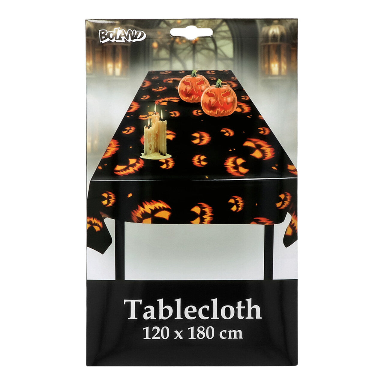 Op deze afbeelding zie je een Decoratie, van het merk Boland. Tafelkleed Duistere Pompoenen