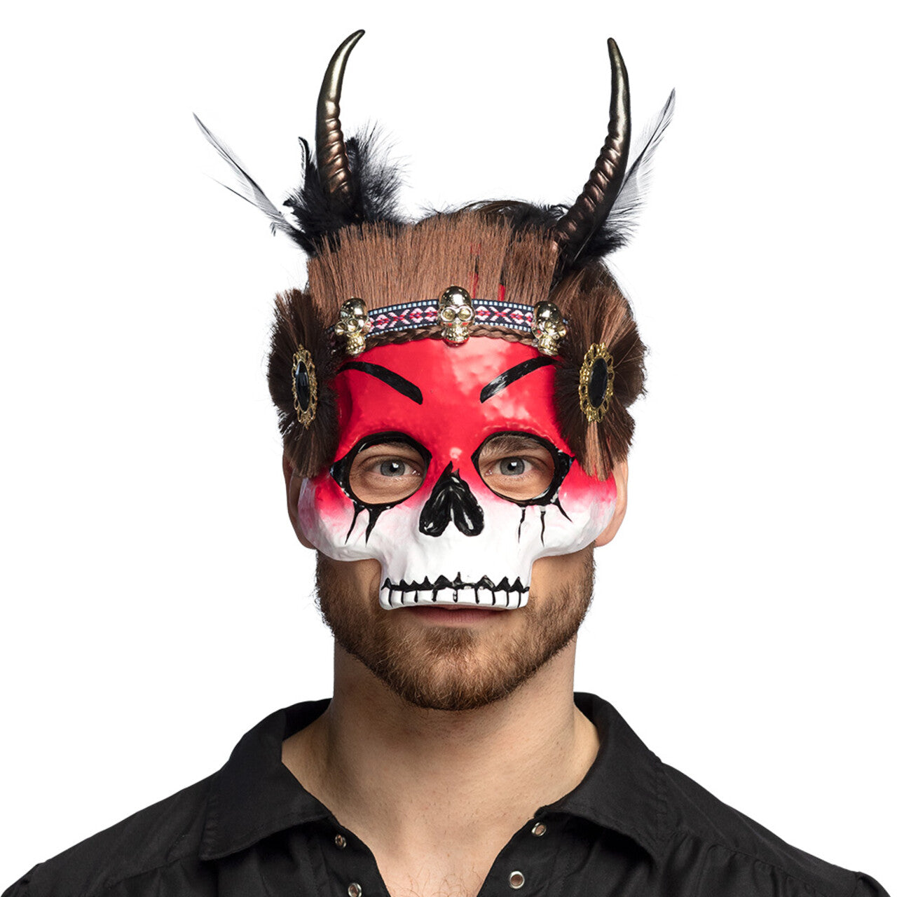 Op deze afbeelding zie je een Accessoires, van het merk Boland. Masker Voodoo Mawu Demon Skelet