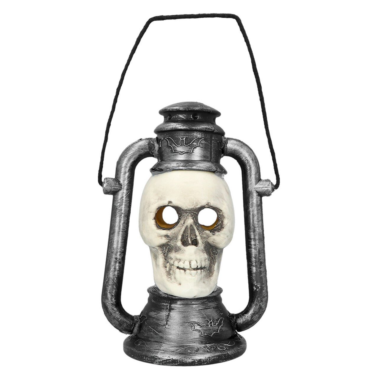 Op deze afbeelding zie je een Decoratie, van het merk Boland. Sinistere Lantaarn Schedel Met 3 Kleuren Licht