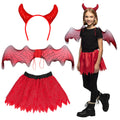 Set Duivel Kind Hoorntjes Vleugels En Tutu Meisje Kostuum