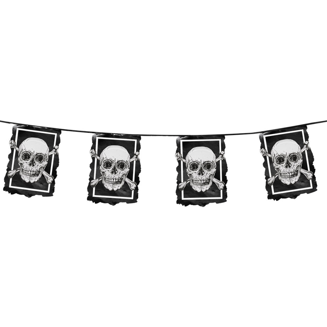 Op deze afbeelding zie je een Decoratie, van het merk Boland. Vlaggenlijn Piraat Skully Party 6 Meter