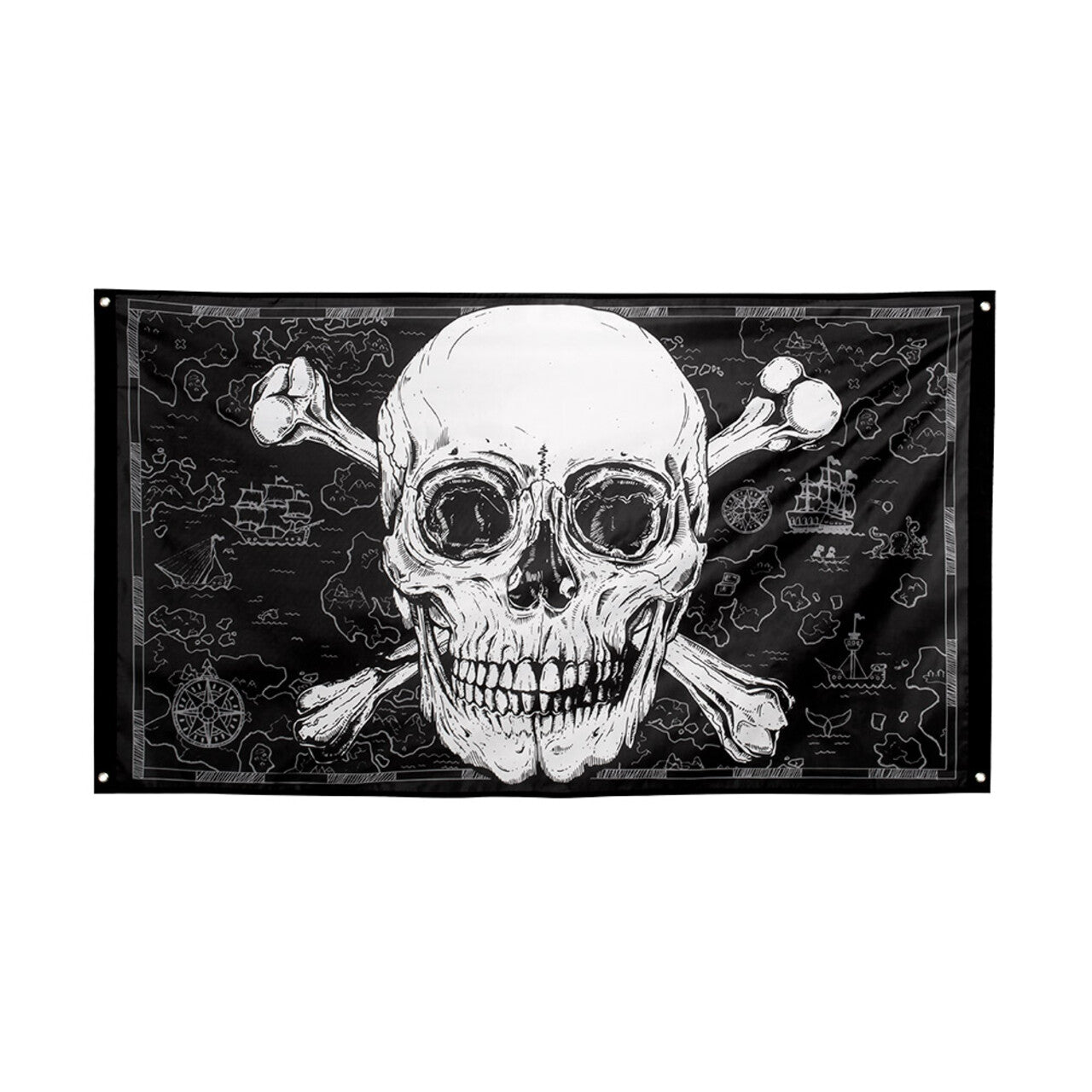 Op deze afbeelding zie je een Decoratie, van het merk Boland. Grote Piratenvlag Met Skull