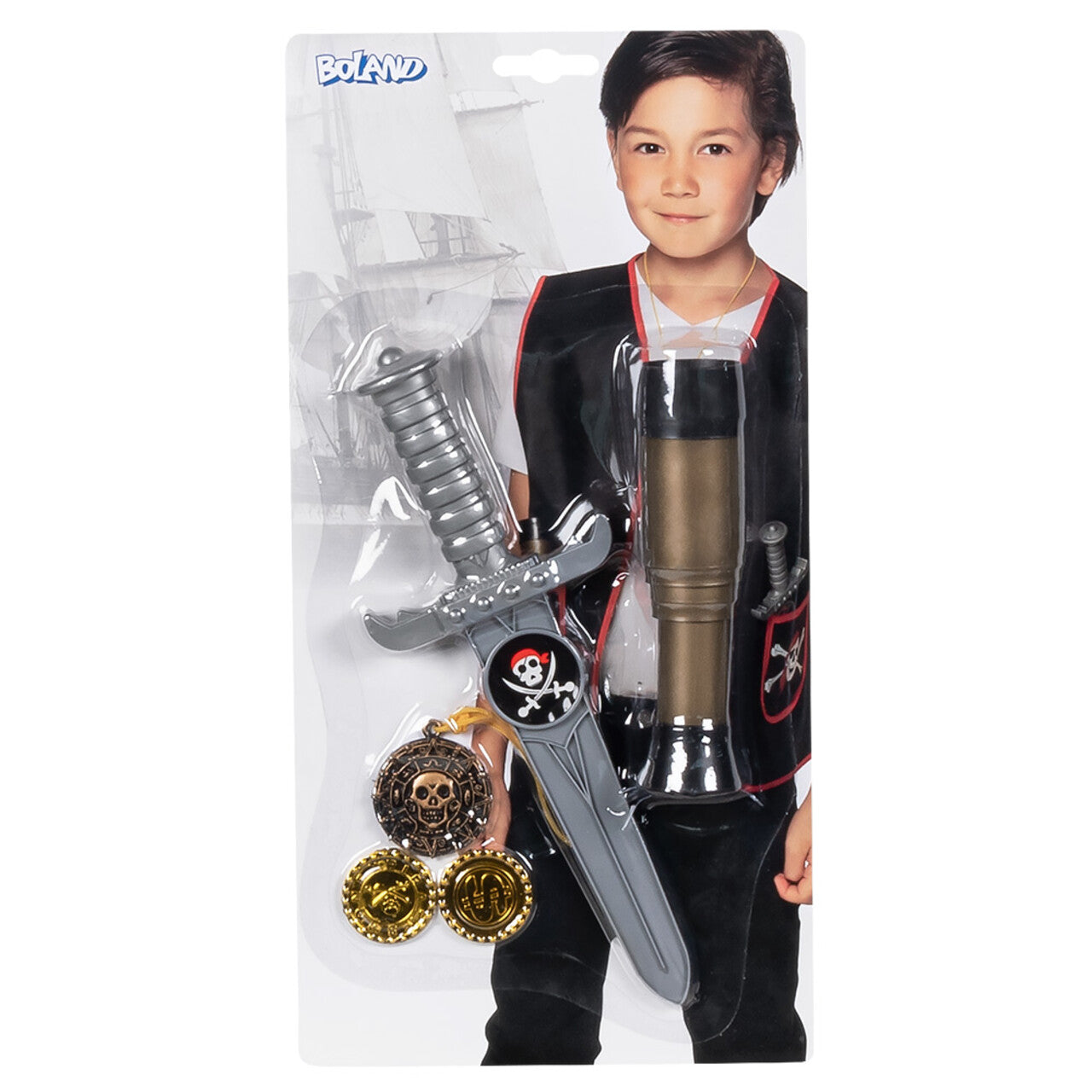Op deze afbeelding zie je een Accessoires, van het merk Boland. Set Piraat Thomas Windvlaag