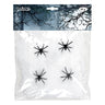 Spinnenweb Met 4 Spinnen 60 Gram Wit