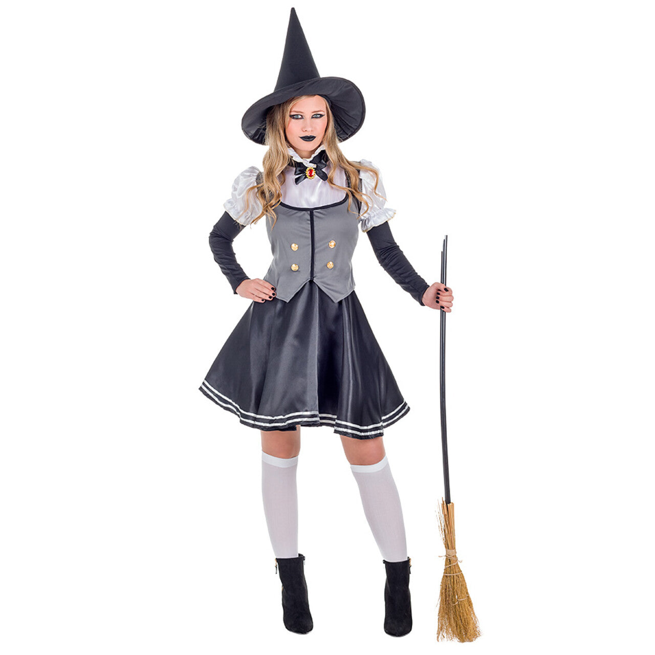 Op deze afbeelding zie je een Kostuums, van het merk Boland. Deftige Heks Juniper Vrouw Kostuum
