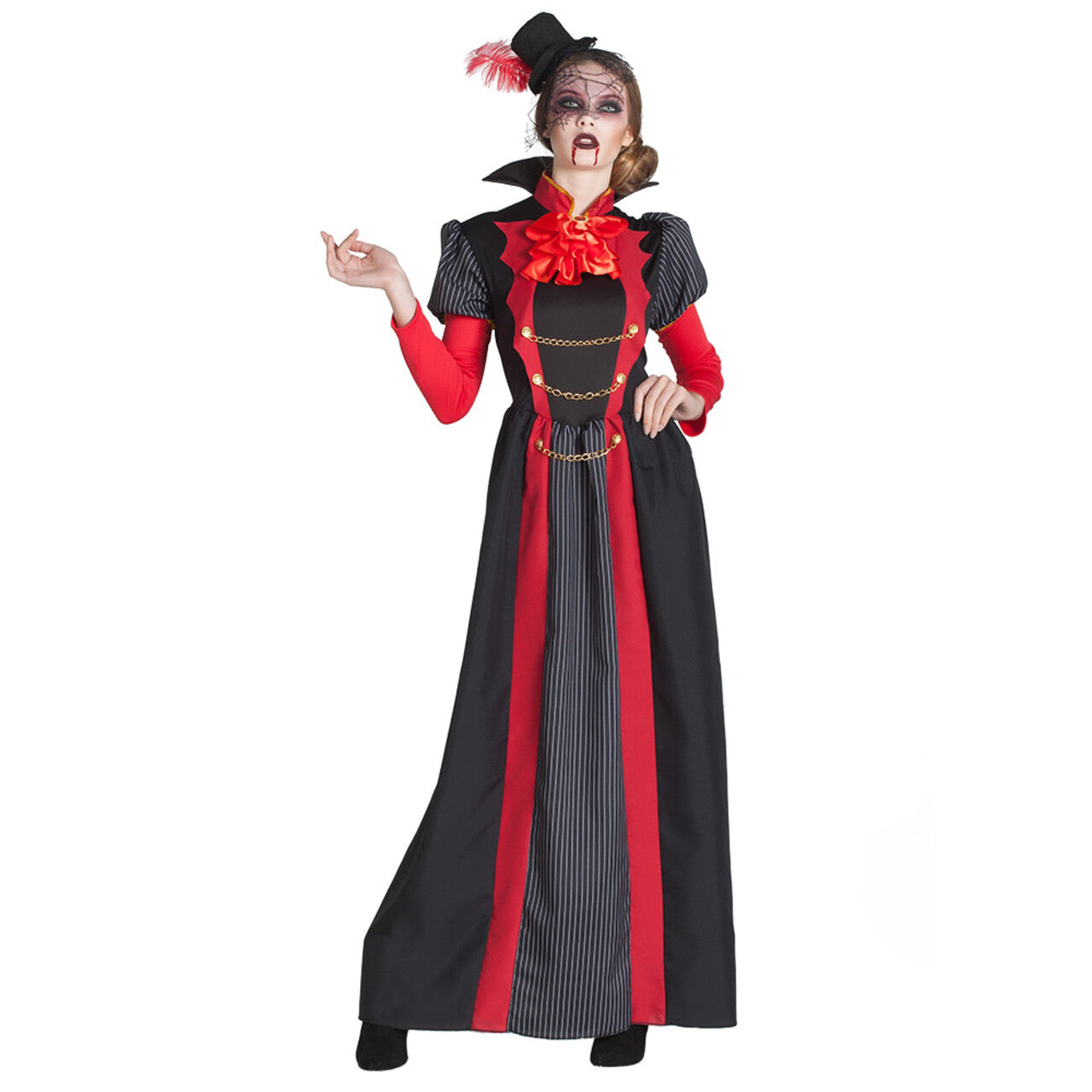 Op deze afbeelding zie je een Kostuums, van het merk Boland. Vampiera Emyra Vrouw Kostuum