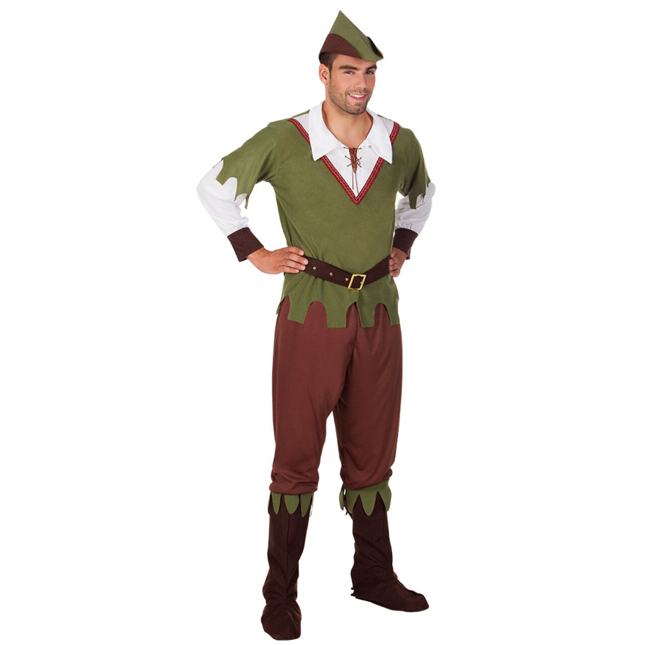 Op deze afbeelding zie je een Kostuums, van het merk Boland. Forest Hunter Robin Hoed Man Kostuum