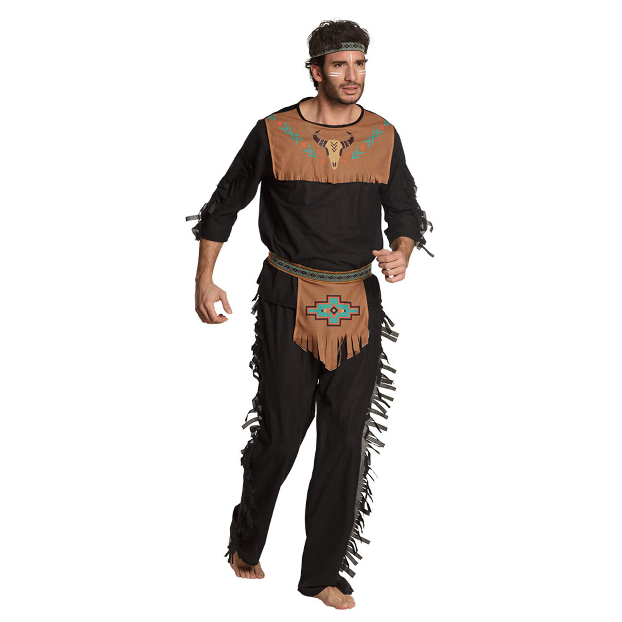 Op deze afbeelding zie je een Kostuums, van het merk Boland. Indiaan Nobele Wolf Man Kostuum