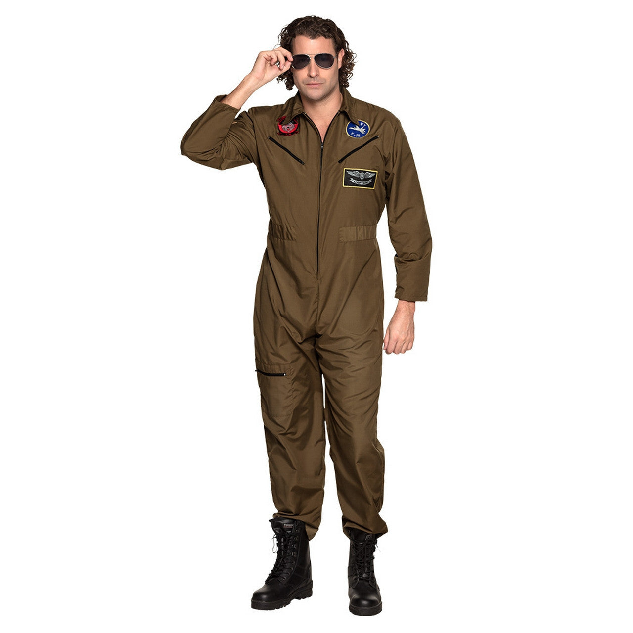 Op deze afbeelding zie je een Kostuums, van het merk Boland. Piloot Alex Airborne Man Kostuum