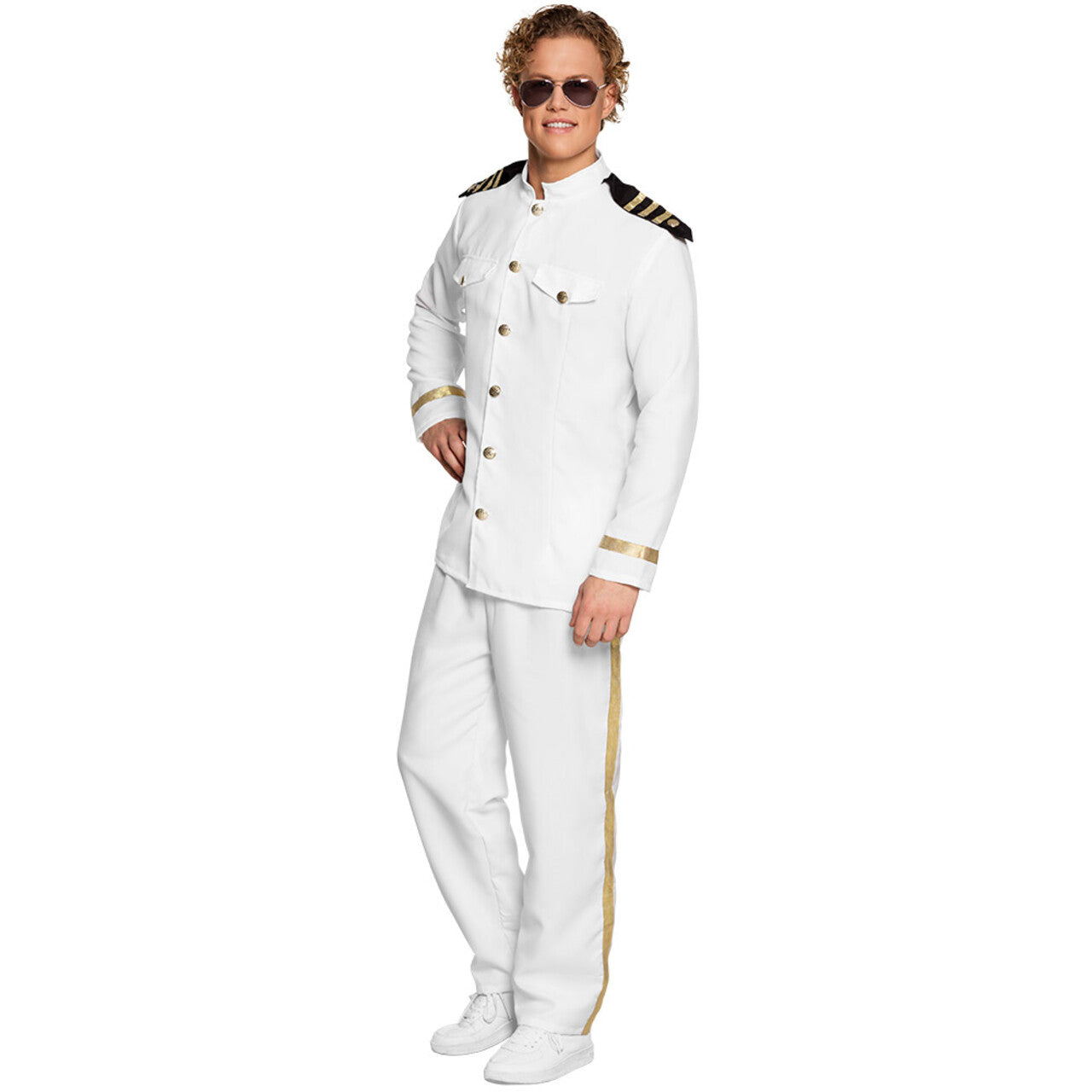 Op deze afbeelding zie je een Kostuums, van het merk Boland. Kapitein Van De Liefdesboot Man Kostuum