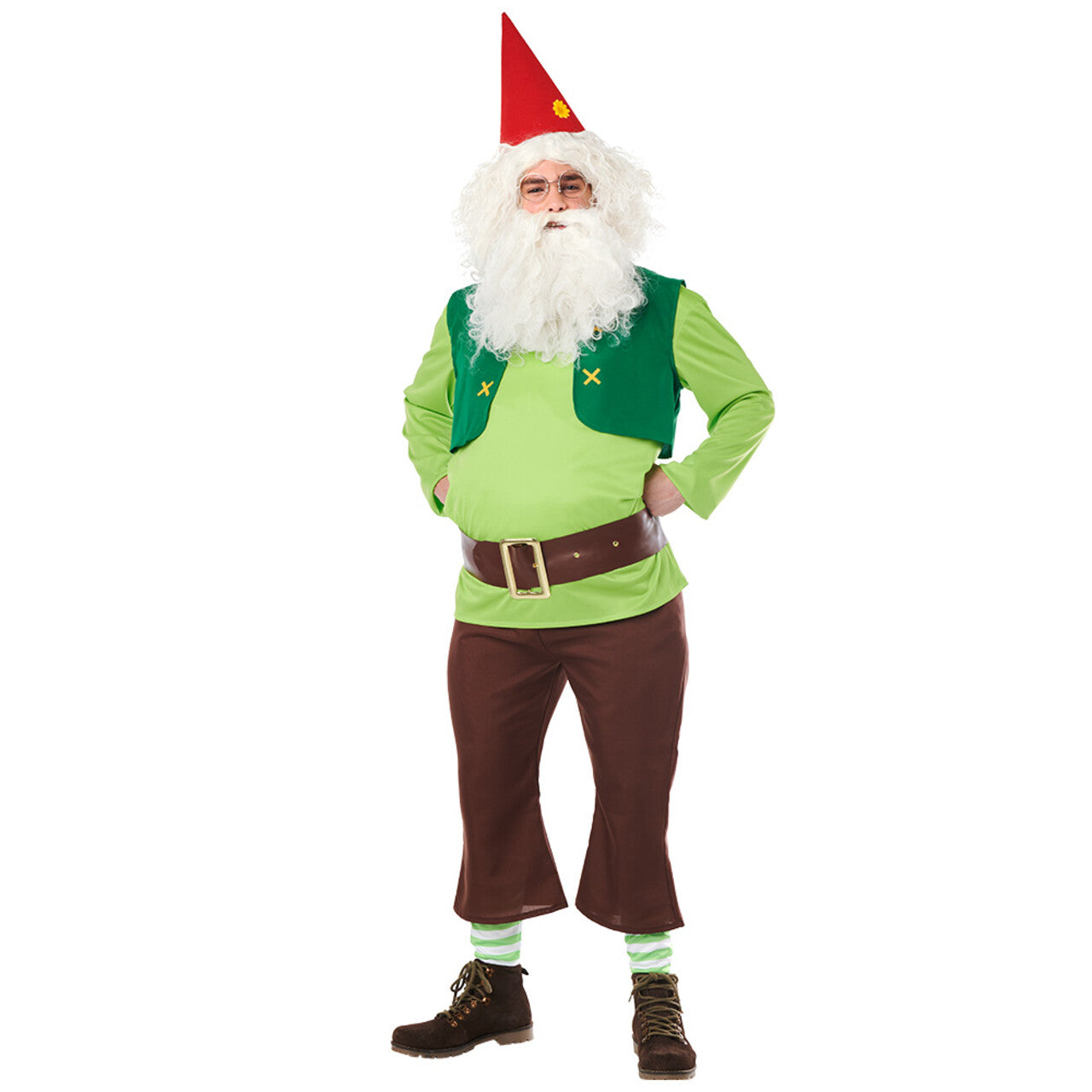 Op deze afbeelding zie je een Kostuums, van het merk Boland. Kabouter Perky Green Man Kostuum