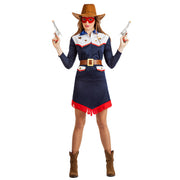 Op deze afbeelding zie je een Kostuums, van het merk Boland. Cowgirl Samantha Texas Vrouw Kostuum
