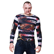 Op deze afbeelding zie je een Kostuums, van het merk Boland. Aangevallen Door Een Zombie Gevangene Shirt Man