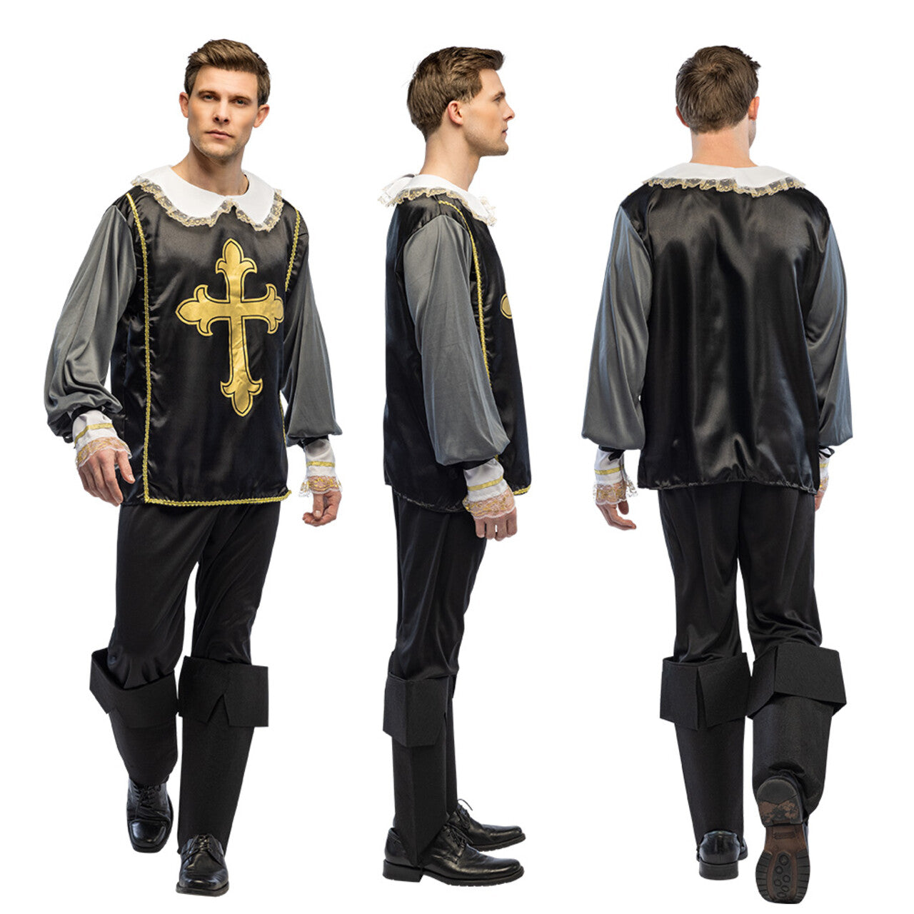 Op deze afbeelding zie je een Kostuums, van het merk Boland. Musketier Treville Man Kostuum
