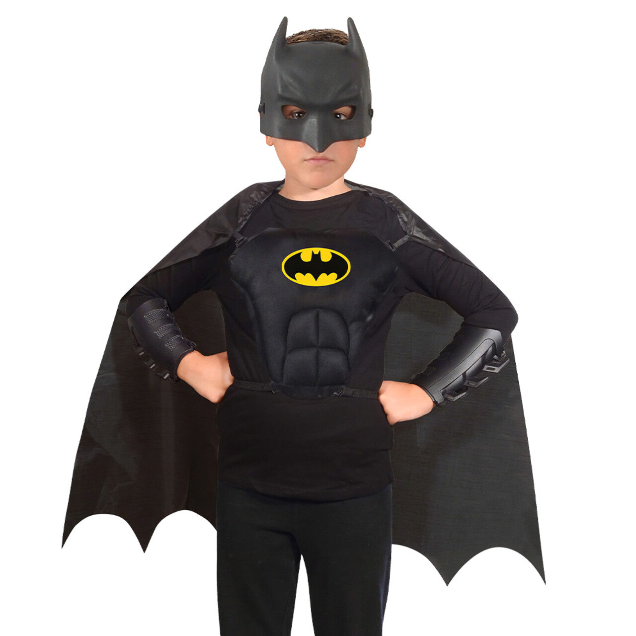 Op deze afbeelding zie je een Accessoires, van het merk Boland. Verkleedset Batman 4 Delig