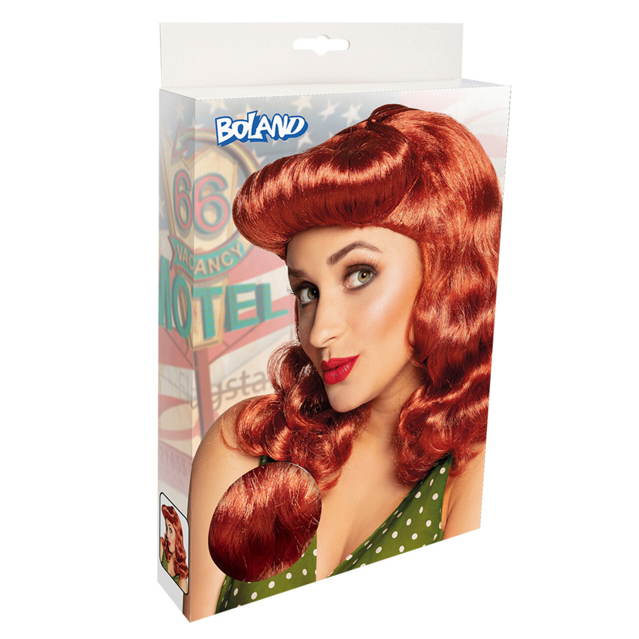 Op deze afbeelding zie je een Accessoires, van het merk Boland. Pruik 50s Pin-Up Patty