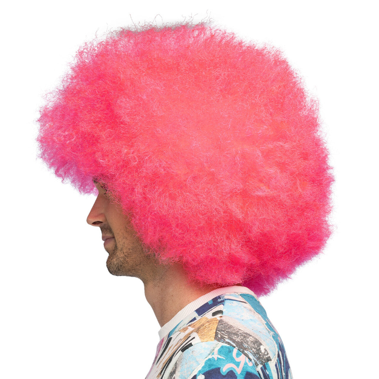 Op deze afbeelding zie je een Accessoires, van het merk Boland. Candy! Neon Roze Pruik (Uv Blacklight)