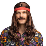 Op deze afbeelding zie je een Accessoires, van het merk Boland. Pruik Johny Woodstock Met Hoofdband En Snor