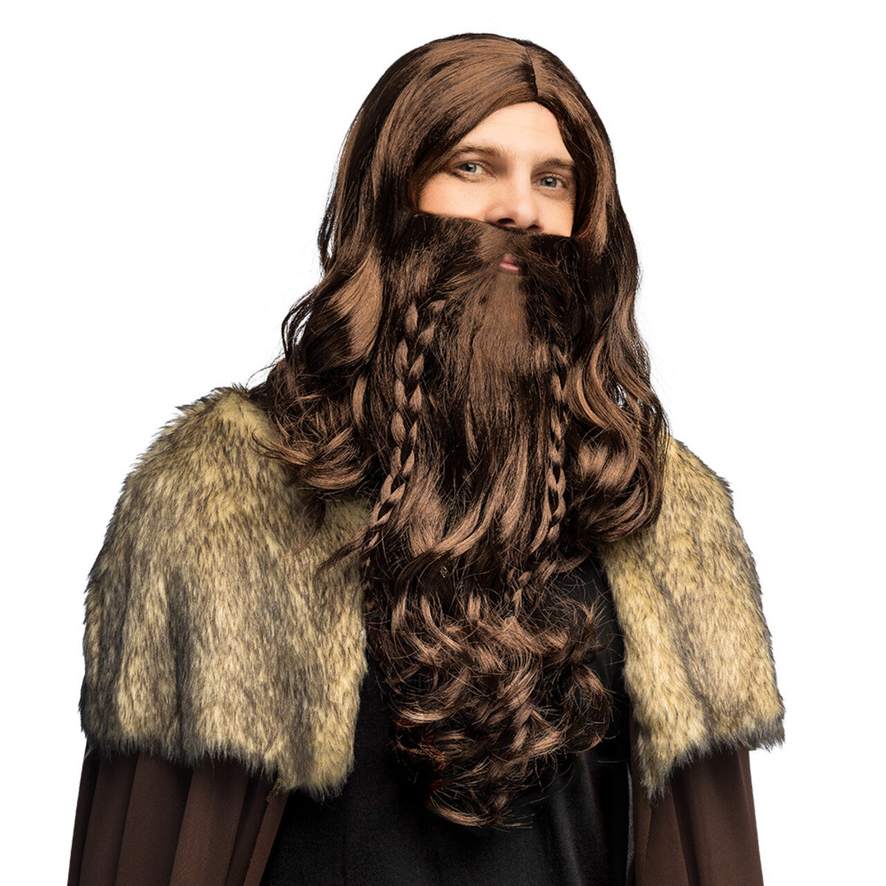 Op deze afbeelding zie je een Accessoires, van het merk Boland. Viking Warrior Pruik Met Baard