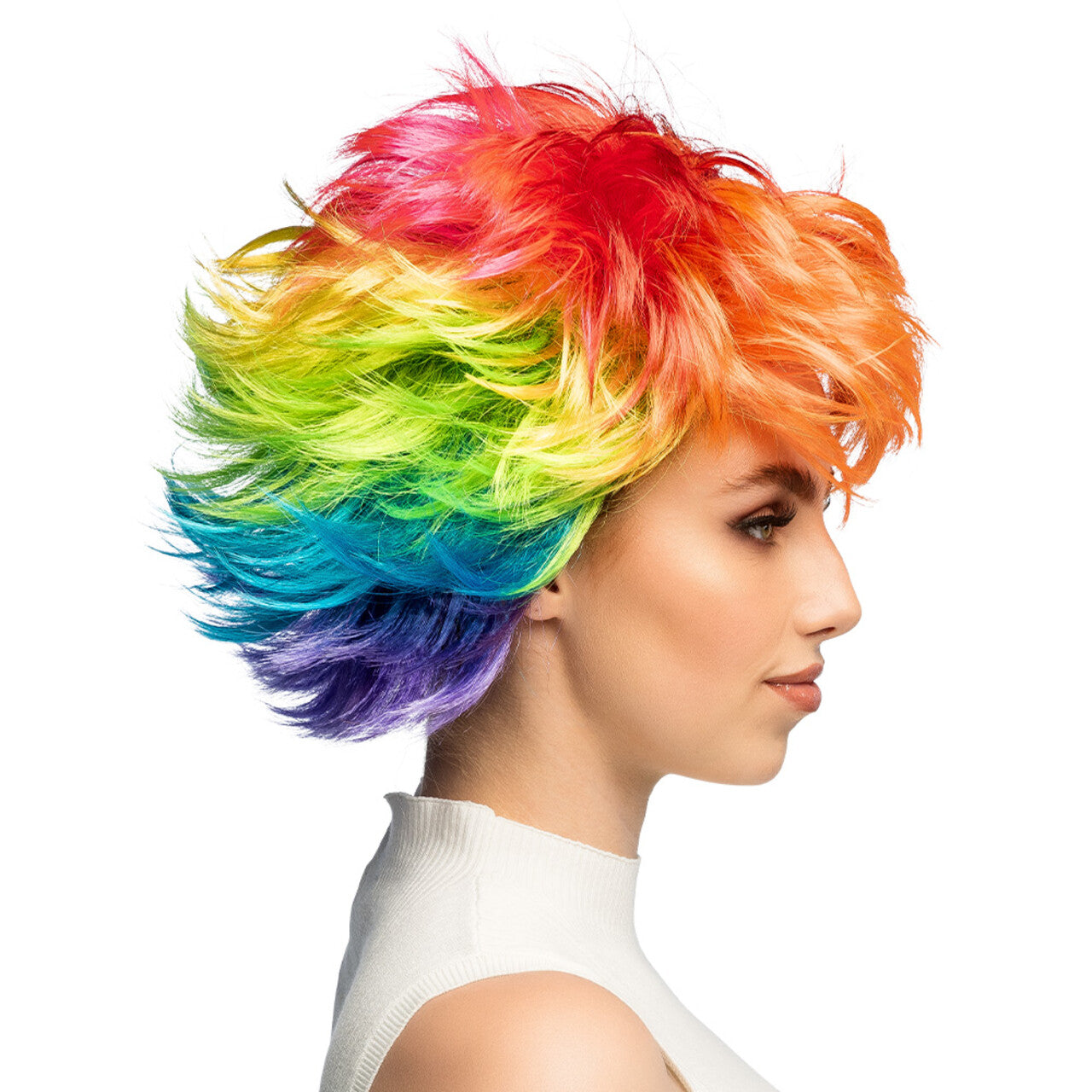Op deze afbeelding zie je een Accessoires, van het merk Boland. Pruik Rainbow Rebel