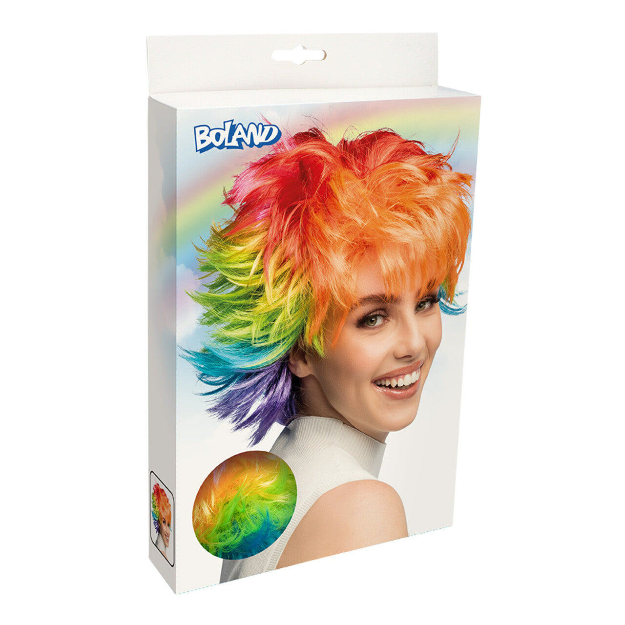 Op deze afbeelding zie je een Accessoires, van het merk Boland. Pruik Rainbow Rebel