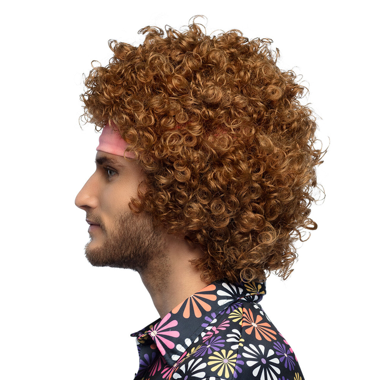 Op deze afbeelding zie je een Accessoires, van het merk Boland. Pruik Hippie Groove Bruin