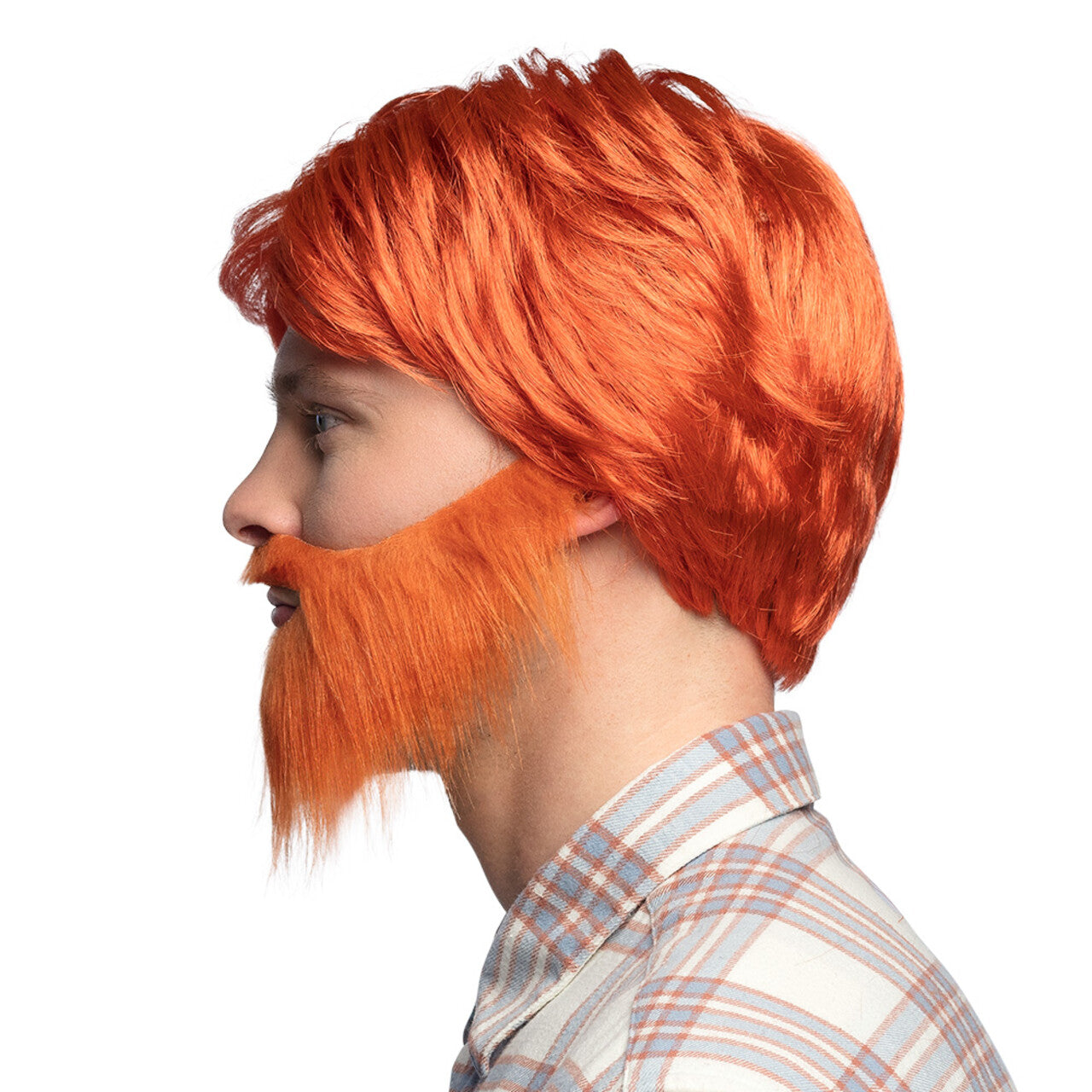 Op deze afbeelding zie je een Accessoires, van het merk Boland. Pruik Dude Oranje Met Baard