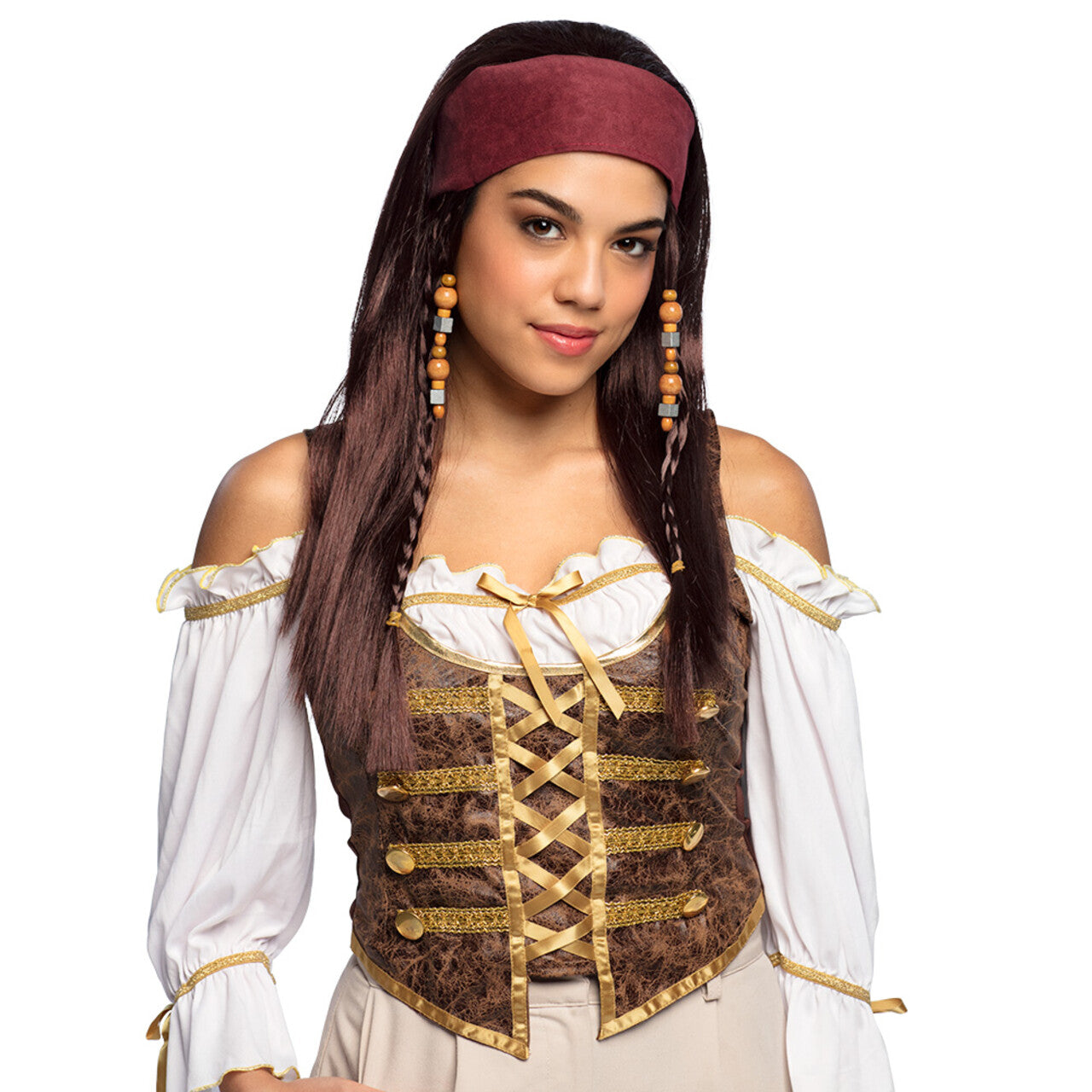 Op deze afbeelding zie je een Accessoires, van het merk Boland. Pruik Piraat Trinity Met Bandana