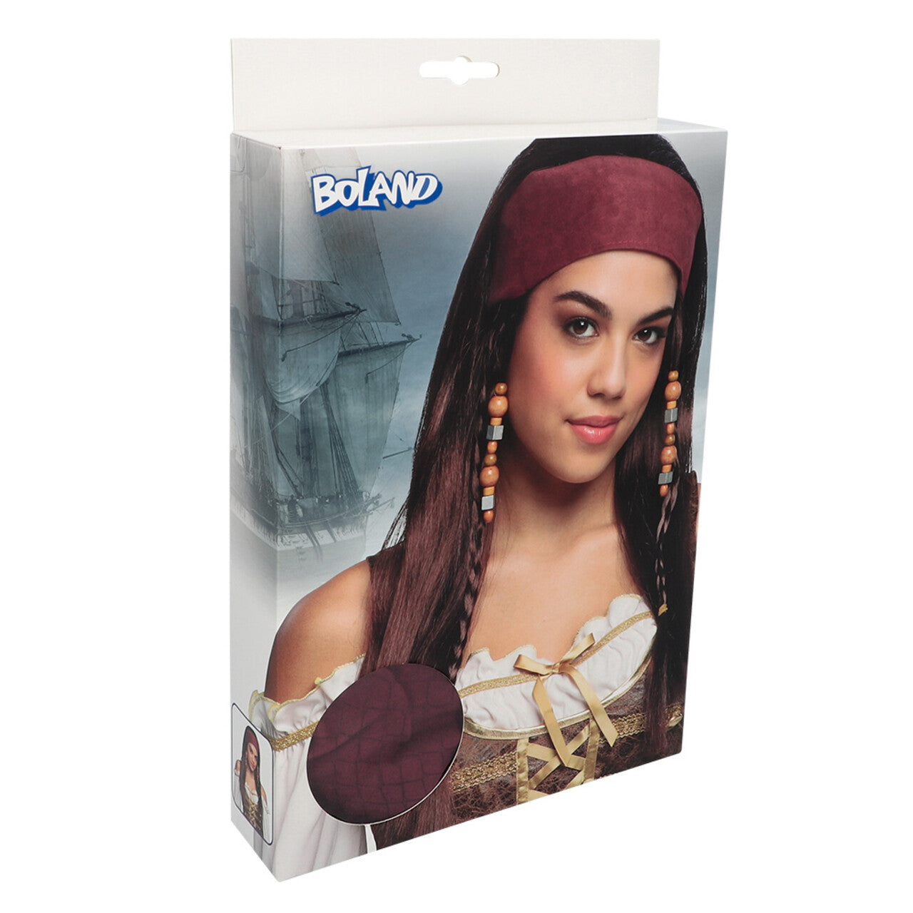 Op deze afbeelding zie je een Accessoires, van het merk Boland. Pruik Piraat Trinity Met Bandana