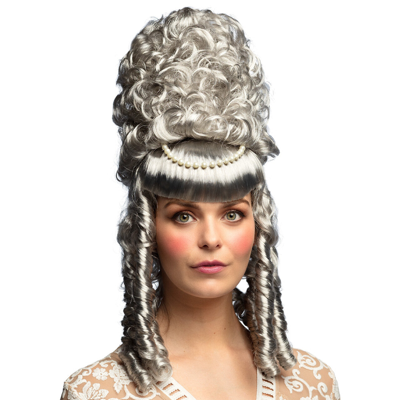 Op deze afbeelding zie je een Accessoires, van het merk Boland. Pruik Dame Van Adel Marie-Sophie Grijs